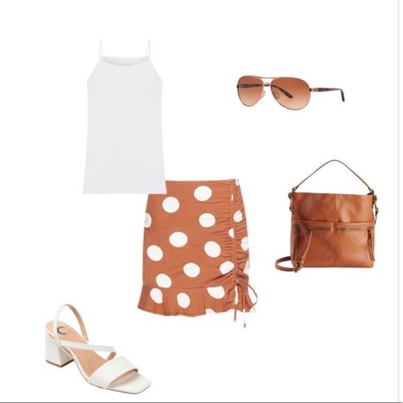 Polka dot brown and white Top and Skirt Set - Picture 10 of 12